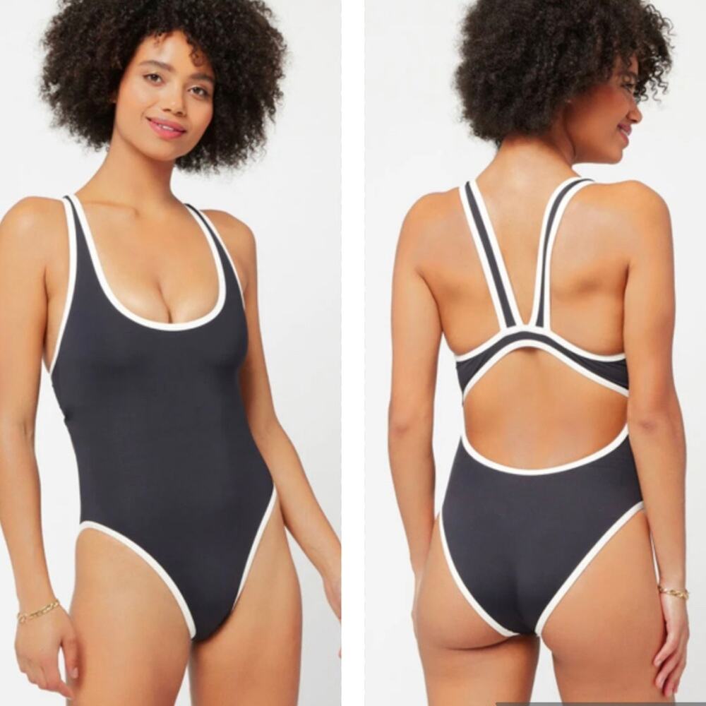 L*Space Color-Block black white Ebony One-Piece Classic XL
